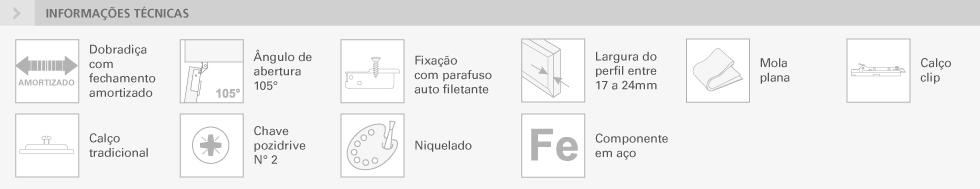 SÉRIE 100 - 105° PERFIL METÁLICO