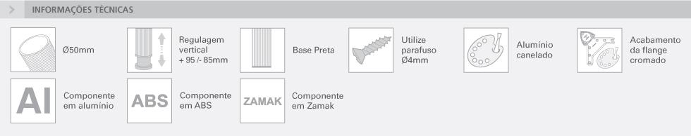 PERNA DE MESA COM SAIA - Ø50 MM