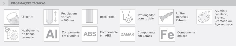 PERNA DE MESA COM SAIA - Ø60 MM