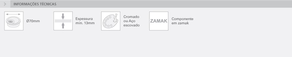 PASSA CABO Ø70 MM EM ZAMAK